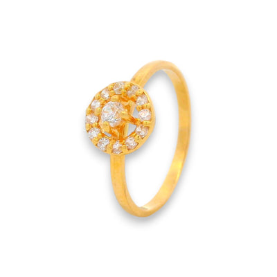 Regal Jewels RJBR3083 22k gold baby ring with sparkling CZ stones, kids jewelry ring for toddlers, delicate children’s gold ring, lightweight daily wear infant ring, handcrafted Indian baby ring with stone setting – Regal Jewels Chicago