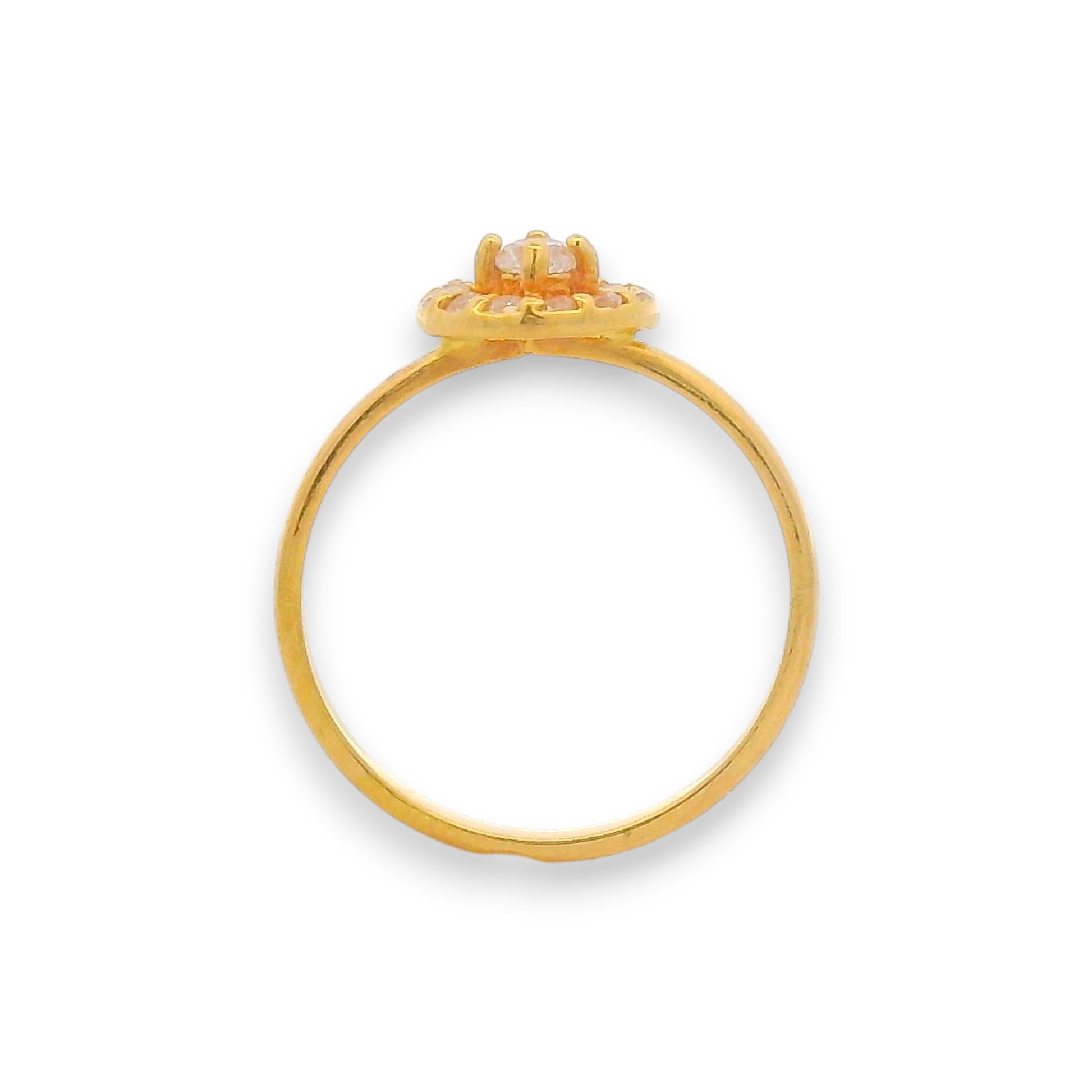 Regal Jewels RJBR3084a 22k gold baby ring side profile, handcrafted square filigree lattice with beaded detailing, elegant lightweight children’s gold jewelry – Regal Jewels Chicago
