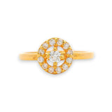 Regal Jewels RJBR3083 22k gold baby ring with sparkling cubic zirconia halo design, central round stone, elegant children’s gold jewelry, perfect for gifting toddlers and kids – Regal Jewels Chicago