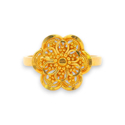 Regal Jewels RJBR3085b 22k gold baby ring with intricate floral design, lightweight kids jewelry gift, toddler girl infant ring, daily wear unisex baby band – Regal Jewels Chicago