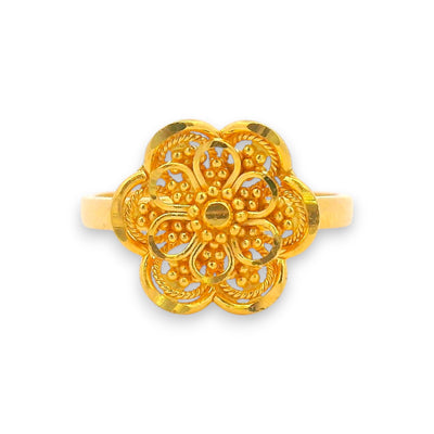 Regal Jewels RJBR3085b 22k gold baby ring with intricate floral design, lightweight kids jewelry gift, toddler girl infant ring, daily wear unisex baby band – Regal Jewels Chicago