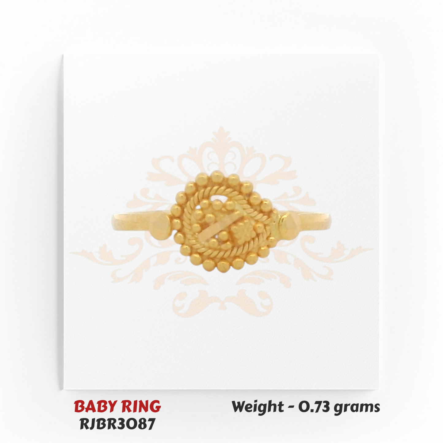 Regal Jewels RJBR3087A 22kt gold baby ring 0.73g – beaded round kids ring design