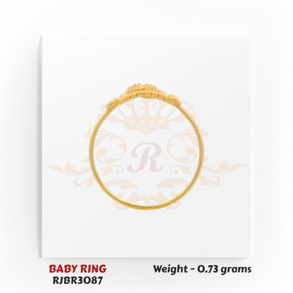 Regal Jewels RJBR3087C 22kt gold baby ring top view – 0.73g newborn jewelry