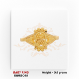 Regal Jewels RJBR3088A 22kt gold baby ring 0.9g – oval beaded kids gold jewelry