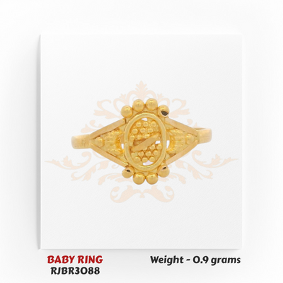 Regal Jewels RJBR3088A 22kt gold baby ring 0.9g – oval beaded kids gold jewelry