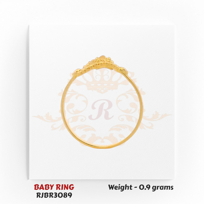 Regal Jewels RJBR3089C top view 22kt gold baby ring – 0.9g infant jewelry