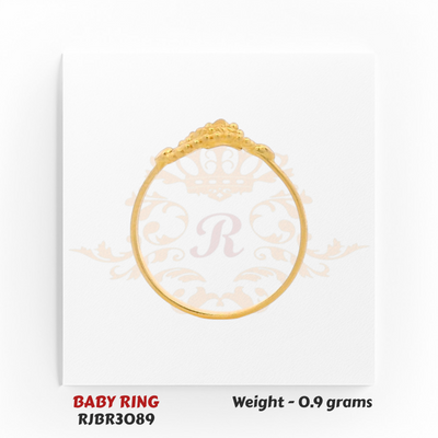 Regal Jewels RJBR3089C top view 22kt gold baby ring – 0.9g infant jewelry