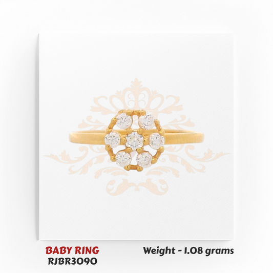 Regal Jewels RJBR3090A 22kt gold baby ring 1.08g – cluster diamond-look design kids ring
