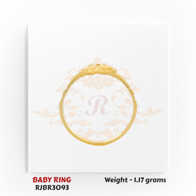 RJBR3093 Baby Ring Rear – 22kt Gold Heart Ring for Babies – Regal Jewels Chicago