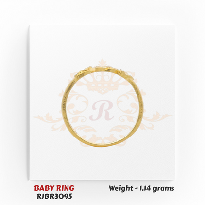 RJBR3095 Baby Ring Back View – Premium 22kt Infant Ring – Regal Jewels Chicago