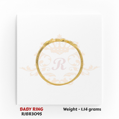 RJBR3095 Baby Ring Back View – Premium 22kt Infant Ring – Regal Jewels Chicago
