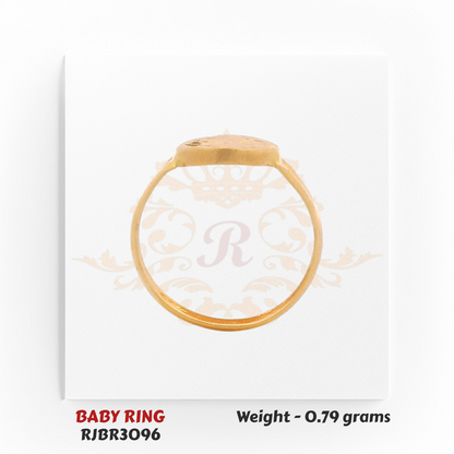 Regal Jewels Gold Baby Ring RJBR3096 - Back view showing the smooth gold band and weight of 0.79 grams.