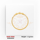 Gold baby ring side profile floral cluster band 1.1 gm lightweight kids ring RJBR3100