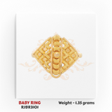 Gold baby ring geometric diamond shape design 1.35 gm traditional lightweight kids ring RJBR3101
