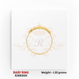Gold baby ring side profile thin band geometric top 1.35 gm traditional kids ring RJBR3101