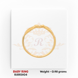 Gold baby ring side profile heart infinity design 0.98 gm lightweight kids ring RJBR3104