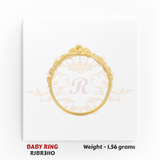 Gold baby ring side profile thin band floral top 1.56 gm traditional kids ring RJBR3110