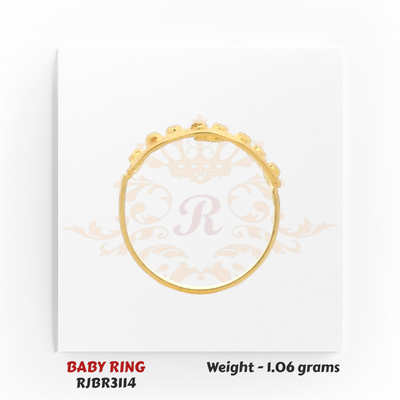 Gold baby ring side profile thin band 1.06 gm simple lightweight kids ring RJBR3114