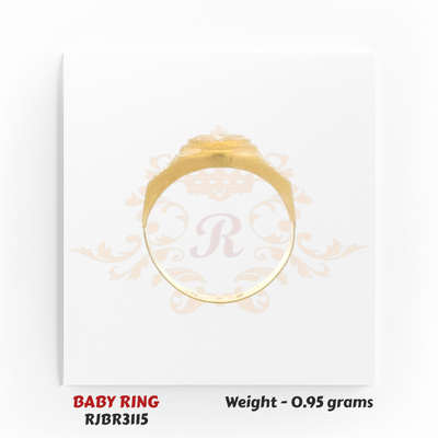 Gold baby ring side profile view smooth band 0.95 gm traditional design RJBR3115