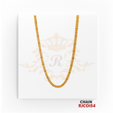 "22kt Gold Fancy Bead Chain RJCO154 – A lightweight 8.4-gram gold chain with intricate beadwork, 15 inches in length. Available at Regal Jewels.