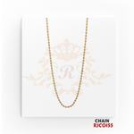 22kt Two-Tone Gold Beaded Chain RJCO155 – A 7.90-gram delicate gold and rhodium beaded chain, 19 inches in length. Available at Regal Jewels.