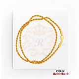 22kt Gold Rope Chain RJCO156 – A 14.20-gram classic rope chain, 16 inches in length. Available at Regal Jewels.