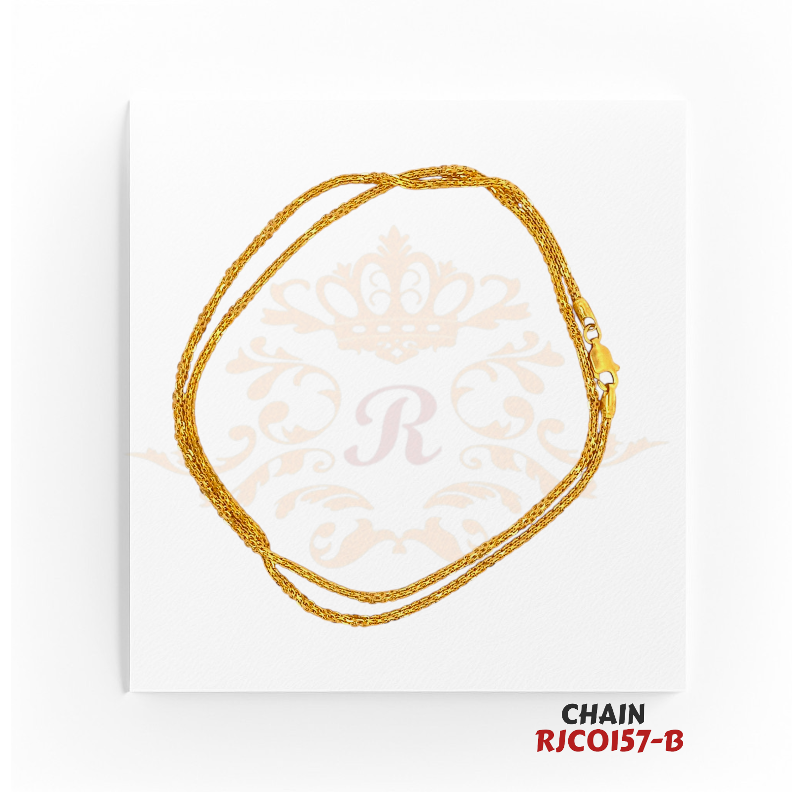 22kt Gold Twisted Link Chain RJCO157 – A 11.70-gram intricately designed twisted link chain, 20 inches in length. Available at Regal Jewels.