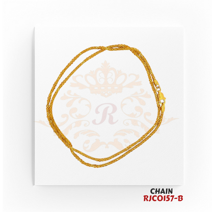 22kt Gold Twisted Link Chain RJCO157 – A 11.70-gram intricately designed twisted link chain, 20 inches in length. Available at Regal Jewels.