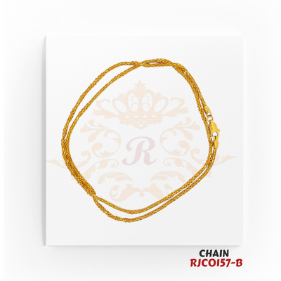 22kt Gold Twisted Link Chain RJCO157 – A 11.70-gram intricately designed twisted link chain, 20 inches in length. Available at Regal Jewels.