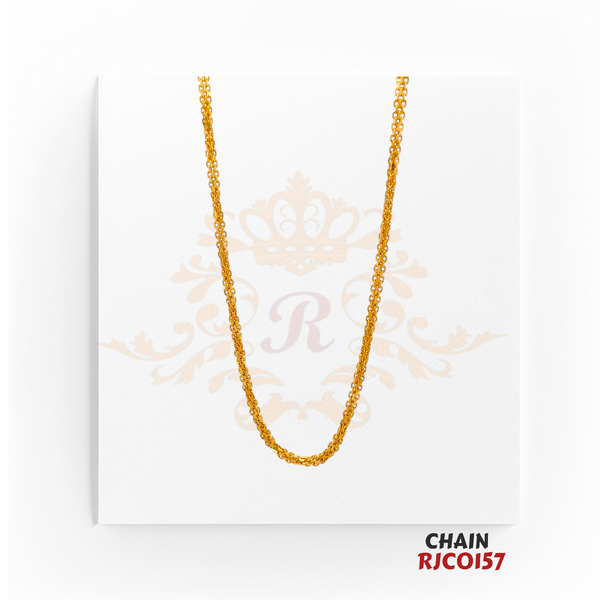 22kt Gold Twisted Link Chain RJCO157 – A 11.70-gram intricately designed twisted link chain, 20 inches in length. Available at Regal Jewels.