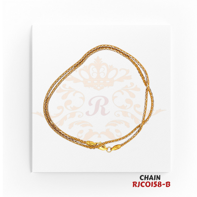 22kt Gold Diamond Cut Ball Chain RJCO158 – A 10.90-gram, 18-inch gold chain with an intricate diamond-cut ball design. Available at Regal Jewels