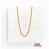 22kt Gold Diamond Cut Ball Chain RJCO158 – A 10.90-gram, 18-inch gold chain with an intricate diamond-cut ball design. Available at Regal Jewels