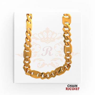 22kt Gold Heavy Link Chain RJCO137 – A 47.0-gram, 22-inch gold chain featuring large, polished links for a bold statement, available at Regal Jewels.