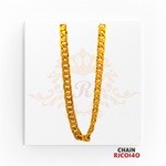 22kt Gold Heavy Cuban Link Chain RJCO140 – A 75.60-gram, 20-inch bold and stylish Cuban link gold chain, perfect for making a powerful statement, available at Regal Jewels.