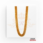 22kt Gold Royal Woven Chain RJCO141 – A 42-gram, 22-inch luxurious woven gold chain with intricate detailing, perfect for a bold and elegant look, available at Regal Jewels.