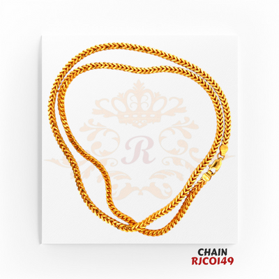 22kt Gold Rope Chain RJCO149 – A 37.7-gram gold chain with a 20-inch length, featuring a sleek and sophisticated rope design, available at Regal Jewels.