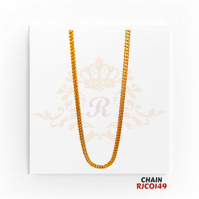 22kt Gold Rope Chain RJCO149 – A 37.7-gram gold chain with a 20-inch length, featuring a sleek and sophisticated rope design, available at Regal Jewels.