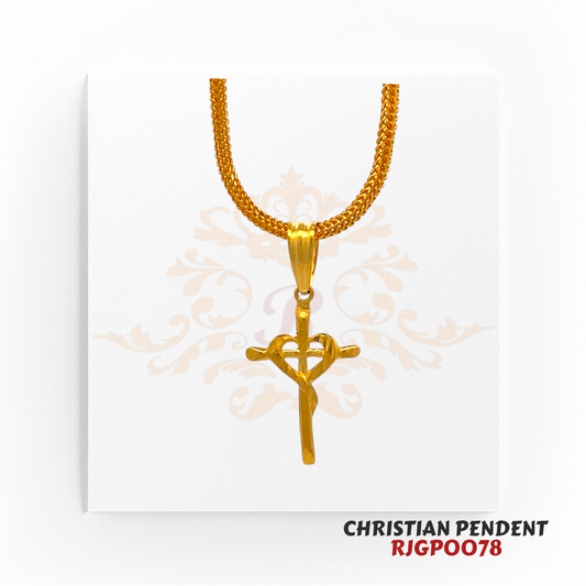 22kt Gold Christian Pendant RJGP0078 | Classic Cross Pendant | Regal Jewels