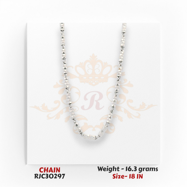 18kt gold diamond-cut chain full view 16.3 gm 18 inch elegant daily wear necklace RJC30297
