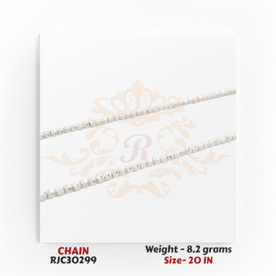 18kt gold bead link chain silver-tone shine 8.2 gm 20 inch minimal daily wear necklace RJC30299