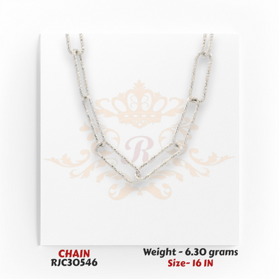 RJC30546 – 22kt gold paperclip link chain 6.30g 16in, modern elongated links with sleek shine for layering style