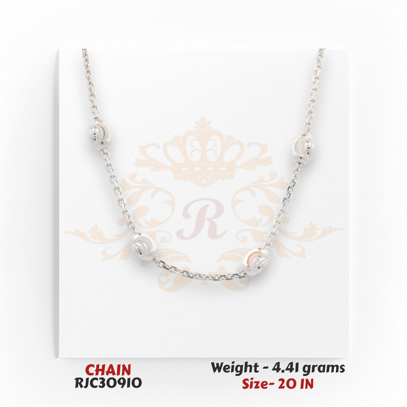 RJC30910 – 22kt gold station bead chain 4.41g 20in, elegant bead stations with polished shine for layering looks