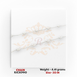 RJC30910 (Close-up) – 22kt gold station bead chain close-up, 4.41g 20in, polished bead stations on delicate link chain