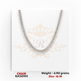 RJC30912 – 22kt gold Cuban link chain 4.90g 16in, sleek curb link pattern with high-polish shine for daily wear