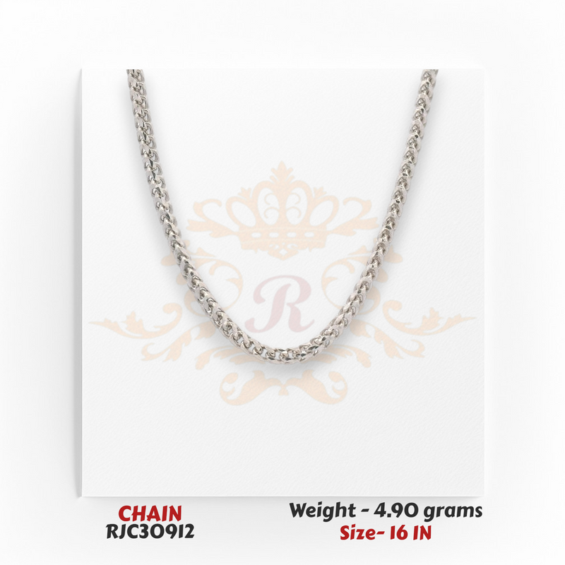 RJC30912 – 22kt gold Cuban link chain 4.90g 16in, sleek curb link pattern with high-polish shine for daily wear
