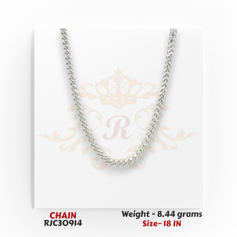RJC30914 – 22kt gold Cuban link chain 8.44g 18in, bold curb link style with rich polished shine and strength