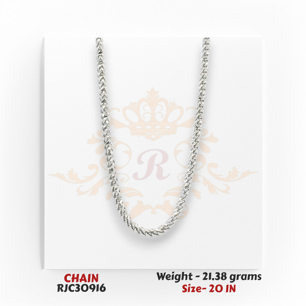 18kt gold curb link chain full view 21.38 gm 20 inch classic everyday necklace RJC30916