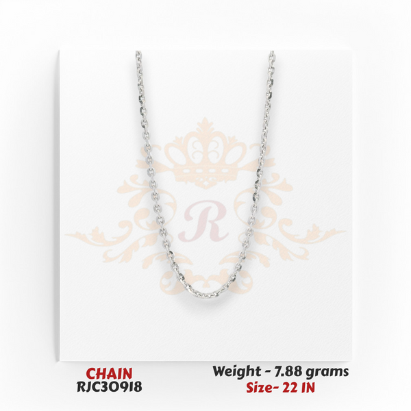 18kt gold oval link chain full view 7.88 gm 22 inch classic everyday necklace RJC30918