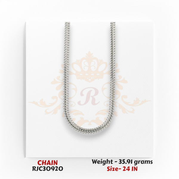 18kt gold herringbone chain full view 35.91 gm 24 inch classic men’s chain necklace RJC30920