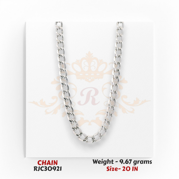 18kt gold oval link chain full view 9.67 gm 20 inch classic chain necklace RJC30921